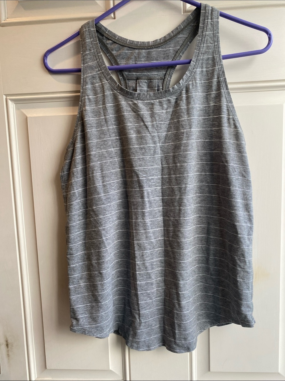 Lululemon Striped Gray Racerback Tank Top